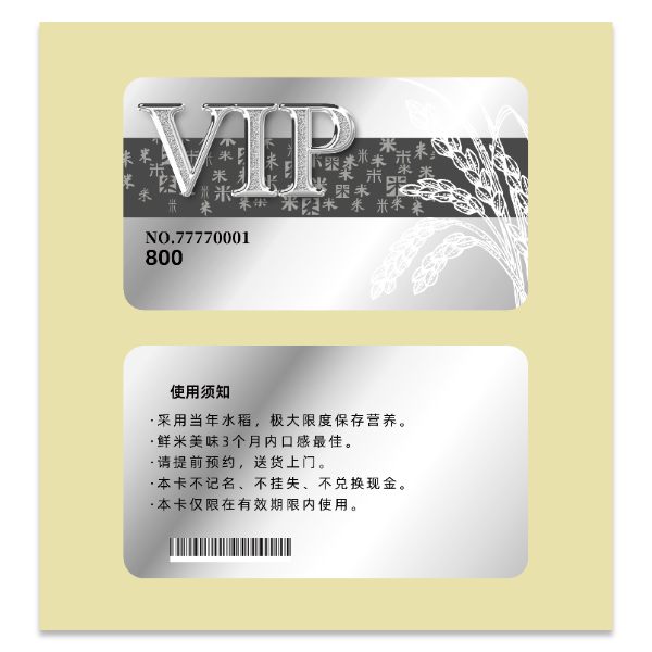 银色商务VIP会员卡模板
