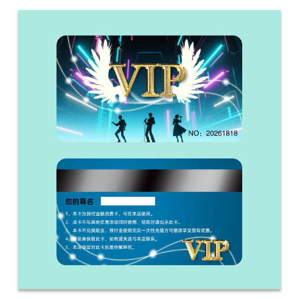 时尚感KTV酒吧VIP会员卡模版