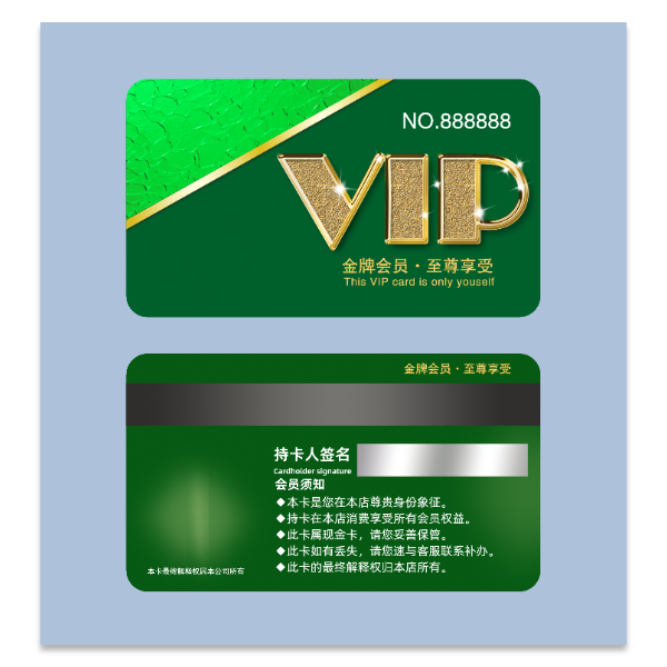 翡翠绿风格VIP会员卡模版