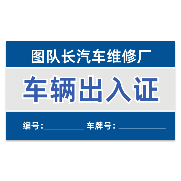 车辆汽车出入证模版