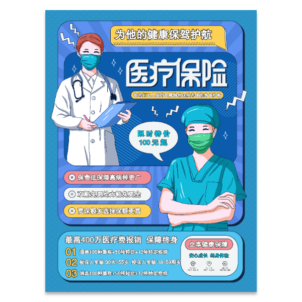 医疗保险海报模版